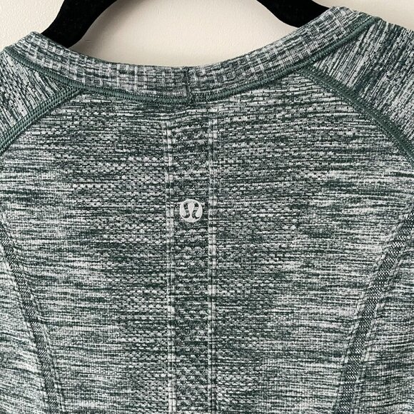 Lululemon Run: Swiftly Tech Long Sleeve Crew Neck Activewear T-Shirt Green 6 - Picture 5 of 7